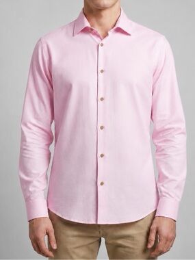 Michael Kors 100% Cotton Pink Plaid Button Down Men's Dress Shirt M 15.5 32/33